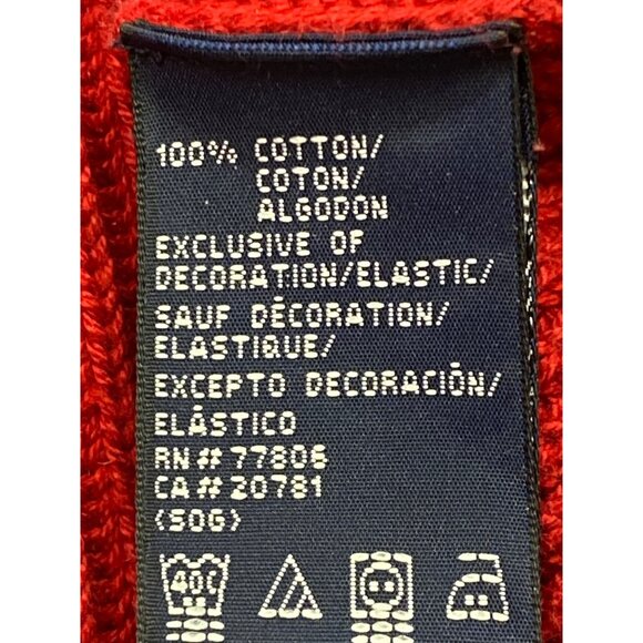 Tommy Hilfiger Mens XL Red 1/4 Zip Ribbed 100% Cotton Pullover Sweater - Picture 4 of 9